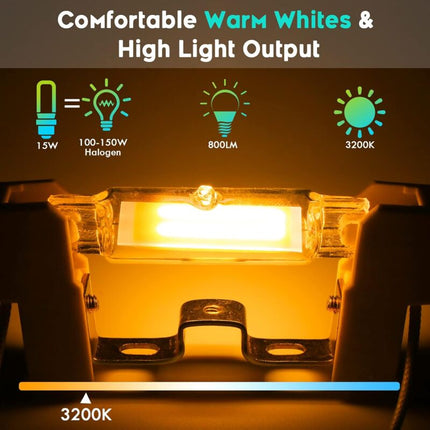 20W R7S LED Bulbs 118Mm Dimmable, Warm White 3000K, Double Ended Cob Bulbs 2000Lm, 360° Beam Angle Lighting, Ac.