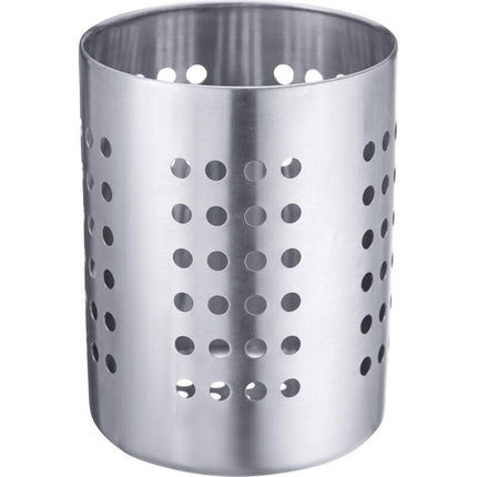 Cutlery Drainer/Utensil Holder, ROund, Diameter: 10 Cm, Height: 13 Cm, Stainless Steel, Silver.