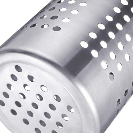 Cutlery Drainer/Utensil Holder, ROund, Diameter: 10 Cm, Height: 13 Cm, Stainless Steel, Silver.