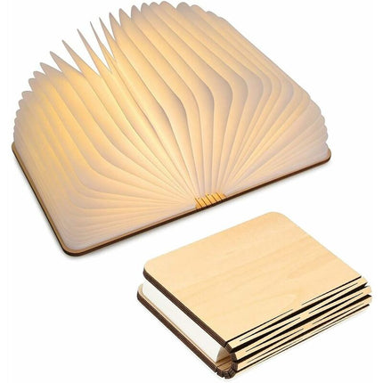 LED Wooden Book Lamp, Christmas Gift Idea Book Lamp Folding And Magnetic, Usb Rechargeable LED Paper Lamp, Decorative.