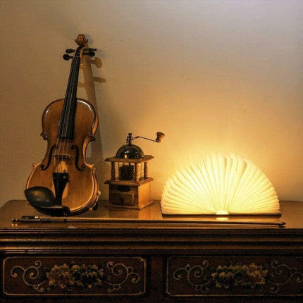 LED Wooden Book Lamp, Christmas Gift Idea Book Lamp Folding And Magnetic, Usb Rechargeable LED Paper Lamp, Decorative.
