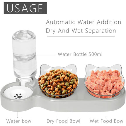 Cat Bowl, 15° Tilting Cat Water Bowl, Automatic Cat Bowl, Cat Feeders And Waterers, Non-Slip Cat Bowl, Cat Bowl.