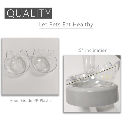 Cat Bowl, 15° Tilting Cat Water Bowl, Automatic Cat Bowl, Cat Feeders And Waterers, Non-Slip Cat Bowl, Cat Bowl.