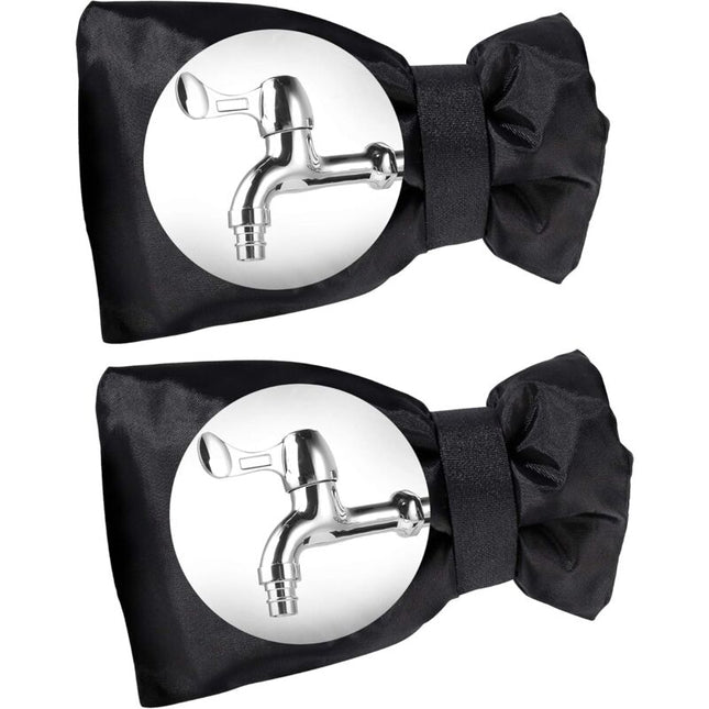 Outdoor Faucet Cover Antifreeze Faucet Protection Cover Wind Resistant Waterproof For Winter Garden Black 2 pcs.