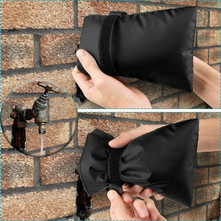 Outdoor Faucet Cover Antifreeze Faucet Protection Cover Wind Resistant Waterproof For Winter Garden Black 2 pcs.
