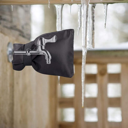 Outdoor Faucet Cover Antifreeze Faucet Protection Cover Wind Resistant Waterproof For Winter Garden Black 2 pcs.