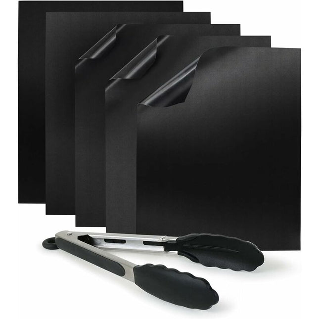 Teflon Bbq Baking Sheets (5 Pack) - Non-Stick Cooking Mat For Bbq, Grill & Oven (5X Rectangular 40X30Cm).