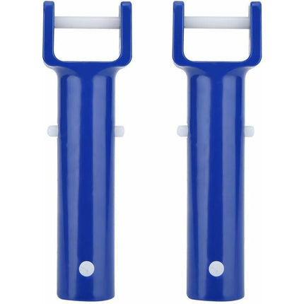 2 pcs V-Shaped Head Handle, Blue Swimming Pool V-Shaped Clip Brush Head Handle Replacement Pool Accessories.