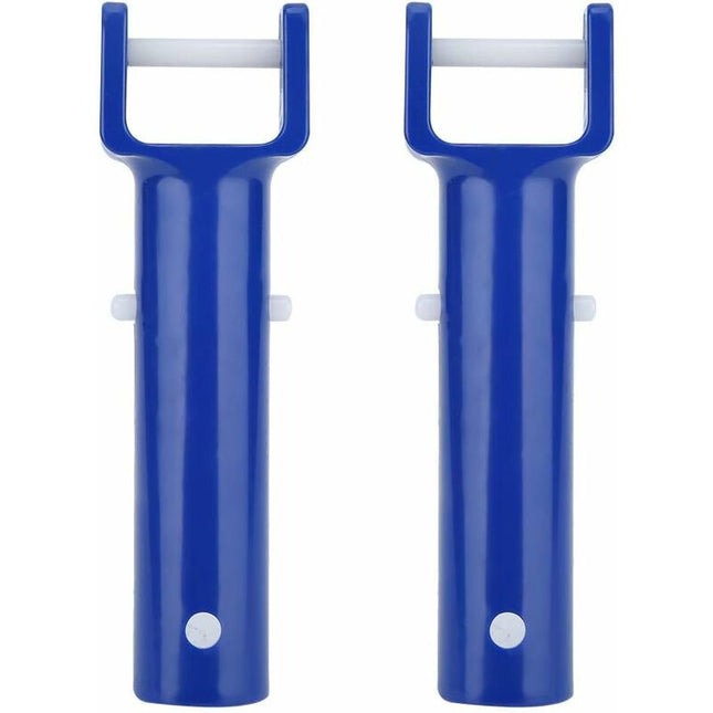 2 pcs V-Shaped Head Handle, Blue Swimming Pool V-Shaped Clip Brush Head Handle Replacement Pool Accessories.