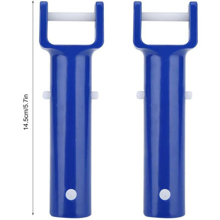 2 pcs V-Shaped Head Handle, Blue Swimming Pool V-Shaped Clip Brush Head Handle Replacement Pool Accessories.
