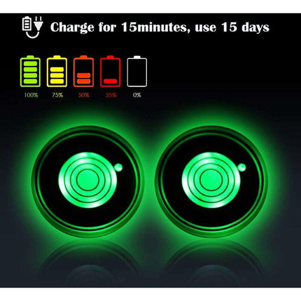 2 Pack LED Cup Holder, LED Car Coasters With 7 Colors Glow Cup Pad, Usb Charging Cup Mat For Coaster Accessories,.