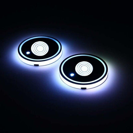 2 Pack LED Cup Holder, LED Car Coasters With 7 Colors Glow Cup Pad, Usb Charging Cup Mat For Coaster Accessories,.
