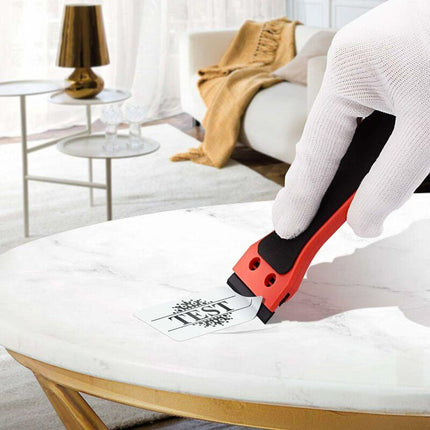 2 Plastic Scraper With 100 Squeegees, Long Handle Scrapers, For Removing Labels, Glue, Paint, Stickers And Decals, Red.