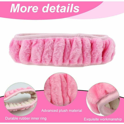 3 pcs Car Steering Wheel Cover Anti-Slip Elastic Pink Plush Universal Car Steering Wheel Cover With Handbrake And Gear.