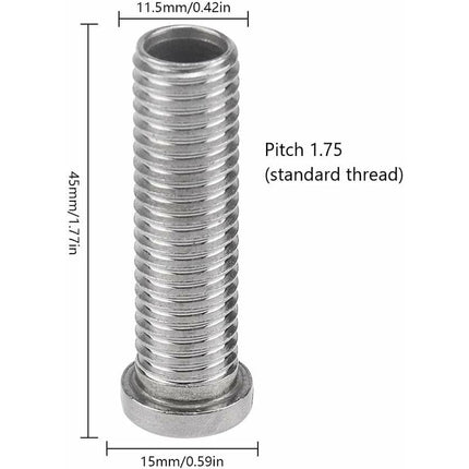 4 pcs Sink Basket Screws Stainless Steel 45Mm M12 Sink Basket Screws For Sink Strainer Plug -Silver.