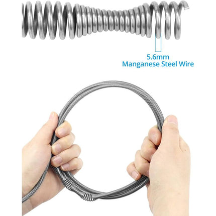 Drain Unblocker - 10M - Spiral Plumbing Snake For Bathtub Drain, Kitchen Sink.