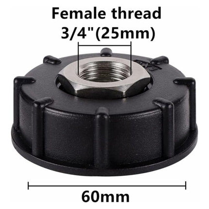 Ibc S60X6 Water Tank Adapter Coarse Thread With Hose Connector Stainless Steel Valve Spout Fittings (3/4" Internal.