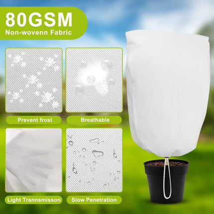 3 pcs Set Winter Plant Covers With Drawstring And Zipper 80G/M² Polypropylene Winter Covers Heavy Duty Reusable Plant.