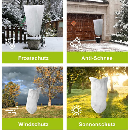 3 pcs Set Winter Plant Covers With Drawstring And Zipper 80G/M² Polypropylene Winter Covers Heavy Duty Reusable Plant.