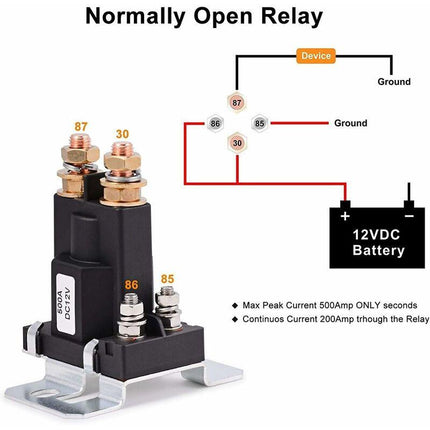 Relay 500 Amp Dc 12V 4 Pin High Current Starter Spst Car Auto Start Contactor Double Batteries Isolator On/Off Switch.