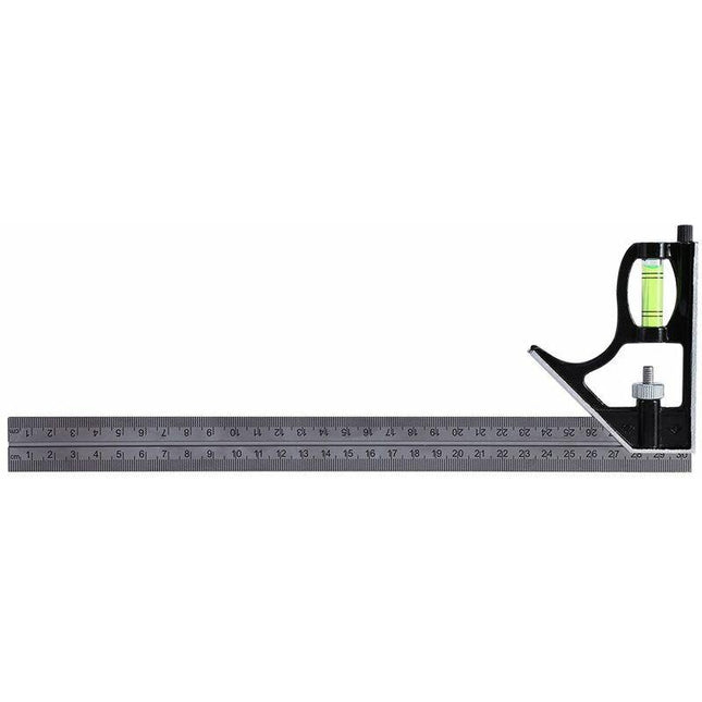 Combination Square 300Mm 12" Heavy Duty Professional Inch/Metric Level & Tool Stainless Steel Metal Carpenter Tool 12".