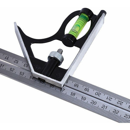 Combination Square 300Mm 12" Heavy Duty Professional Inch/Metric Level & Tool Stainless Steel Metal Carpenter Tool 12".