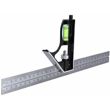 Combination Square 300Mm 12" Heavy Duty Professional Inch/Metric Level & Tool Stainless Steel Metal Carpenter Tool 12".
