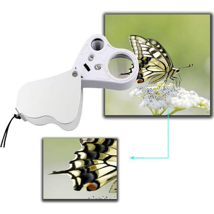 LED Illuminated Jeweler'S Loupe Dual Focus Magnifier, 60X, 12Mm And 30X.