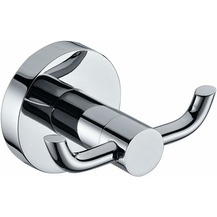 2 Pack Modern Polished Chrome Wall Hooks Solid Brass Double Towel Bar Bathroom Toilet Hat Clothes Wall Hanger Holder.