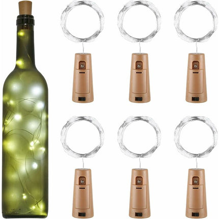LED Bottle Lights 2M 20LEDs Bottle Lights, LED Bottle Stopper Light Waterproof Flexible Silver Wire Decoration For.