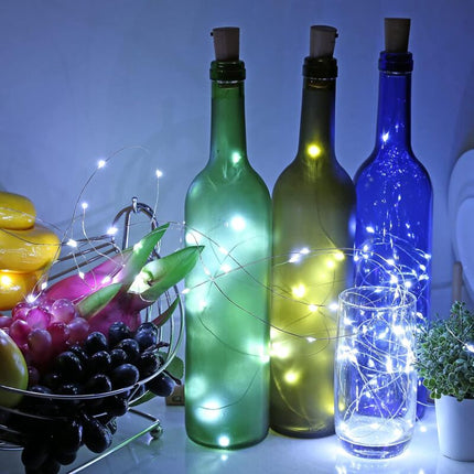 LED Bottle Lights 2M 20LEDs Bottle Lights, LED Bottle Stopper Light Waterproof Flexible Silver Wire Decoration For.