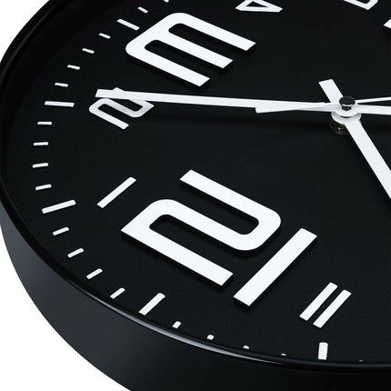 Silent Clock, 30Cm Quartz Silent Clocks, Battery Powered, Modern Style Designed For Home, Office And School (Black).