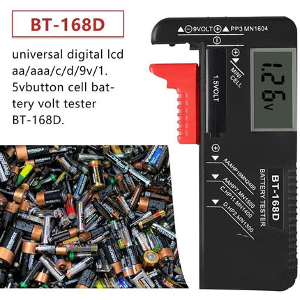 Digital Battery Tester, Universal Battery Tester, Battery Tester, For Aa, Aaa, C, D, Pp3, 9V, 1.5V, Button Cell.