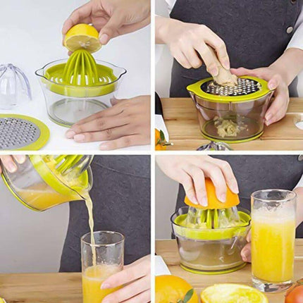 Multifunction Manual Juicer, 4 In 1 Citrus Juicer For Oranges, Lemons, Citrus Fruits, With 1 Reamer, Engraved.