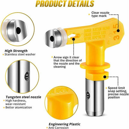 6 pcs Airless Nozzle,Airless Spray Gun Nozzle For High Pressure Paint Gun(Type 413,415,417,419,423,425).
