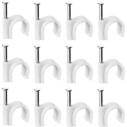 400 pcs Steel Cable Clips Wall Mounted - Various  - Strong - Durable - White - ROund - 400 6Mm - Cable Management.
