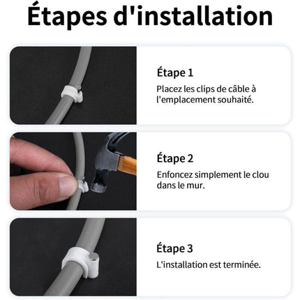 400 pcs Steel Cable Clips Wall Mounted - Various  - Strong - Durable - White - ROund - 400 6Mm - Cable Management.