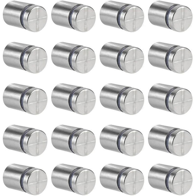 20 pcs Glass Standoffs, 19 X 25Mm Standoff Screws, Stainless Steel Wall Mount For Advertising Nails, For Plaques And.