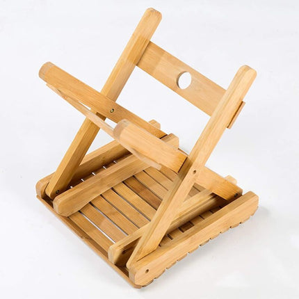 Solid Wood Folding Stool - Portable Stool For Home, Gaming, Fishing, Works In Bedrooms, Garden, Wood, 29X28X26 Cm.