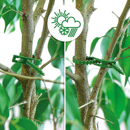 200X Green Plastic Plant Binder - Stabilize Plants - Plant Clips - Plant Stake Clip (13 Cm).