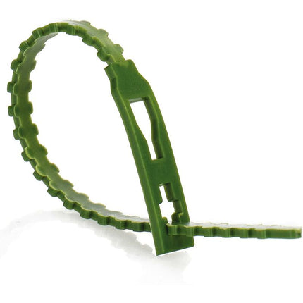 200X Green Plastic Plant Binder - Stabilize Plants - Plant Clips - Plant Stake Clip (13 Cm).
