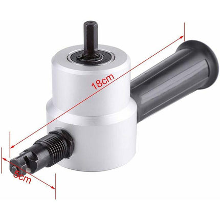 Double Head Sheet Metal Cutter Electric Hole Saw Electric Drill Attachment Nibbler Cutting Tool Kit Carton Package.