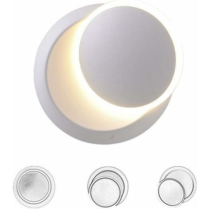Indoor Wall Lights White LED Wall Lamp 5W Modern Wall Light Warm White Creative 2 In 1 Iron Wall Sconce LED Lamp (White).