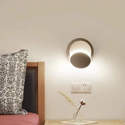 Indoor Wall Lights White LED Wall Lamp 5W Modern Wall Light Warm White Creative 2 In 1 Iron Wall Sconce LED Lamp (White).
