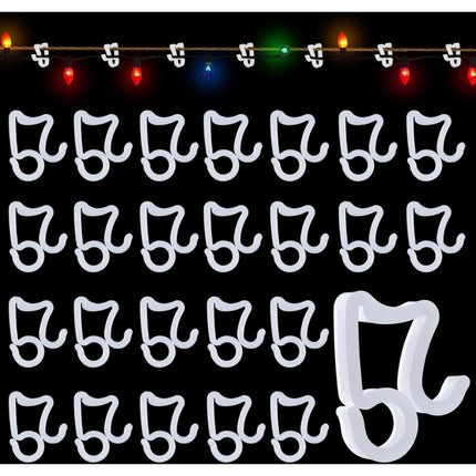 100 pcs Gutter Hooks, Outdoor String Lights Clips, Gutter Garland Hooks, Gutter Hooks For Christmas Decorations For.