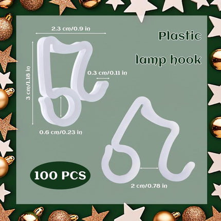 100 pcs Gutter Hooks, Outdoor String Lights Clips, Gutter Garland Hooks, Gutter Hooks For Christmas Decorations For.