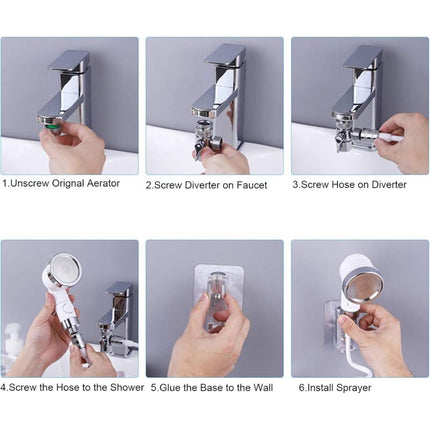 Hand Shower Kit For Sink, Handheld Bathroom Faucet With 3 Spray Modes For Hair Washing, Bathroom, Laundry ROom, Utility.