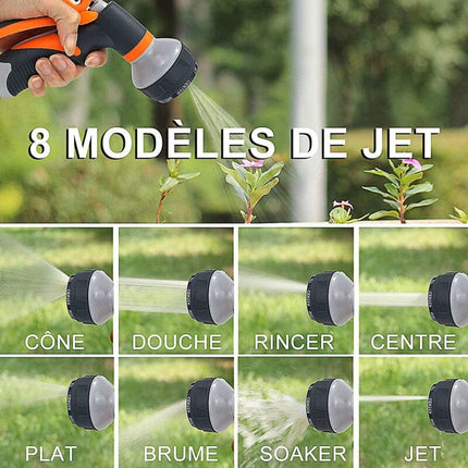 Garden Hose Nozzle, 8 Watering Modes Multifunctional Garden Sprayer, Comfort Plastic Spray Gun, Ideal Car Wash, Lawn.