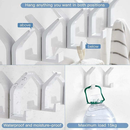 Self Adhesive Hooks Aluminum Wall Hook Waterproof Bathroom Towel And RObe Hooks For Kitchen Bathroom Closets 5 pcs.
