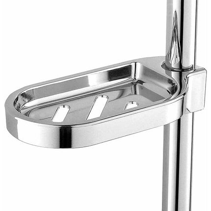 Shower Soap Tool, Abs Soap Dish Soap Holder Clip-On Tray Adjustable Flat Rail Practical Bathroom Gadget.